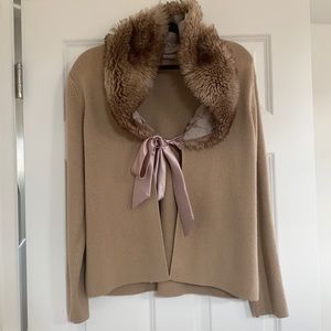 Croft and Barrow cardigan with removable faux fur